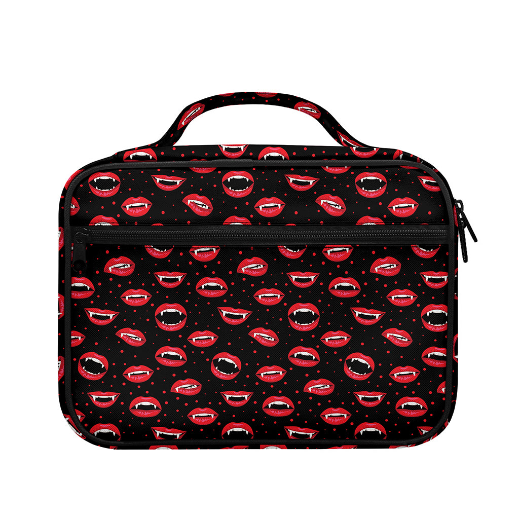 Red Halloween Vampire Lips Pattern Print Briefcase Bible Bag
