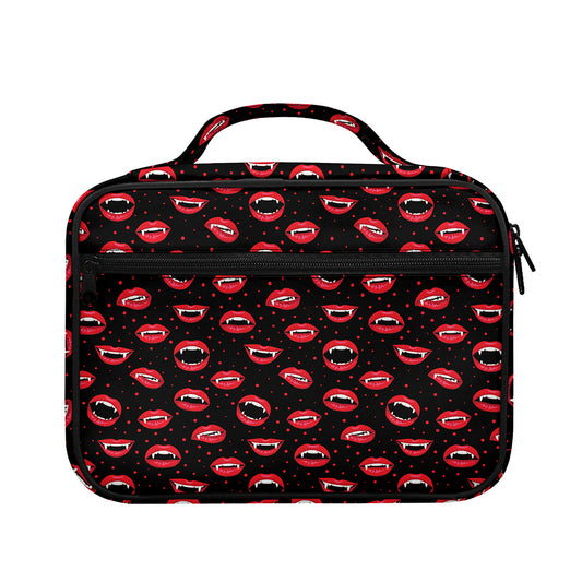 Red Halloween Vampire Lips Pattern Print Briefcase Bible Bag
