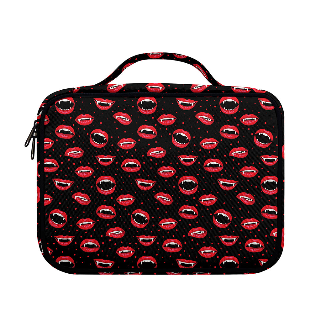 Red Halloween Vampire Lips Pattern Print Briefcase Bible Bag