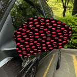 Red Halloween Vampire Lips Pattern Print Car Side Mirror Covers