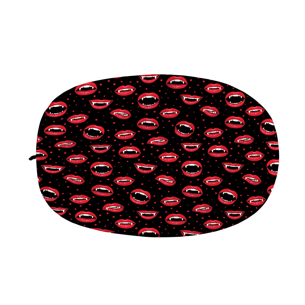 Red Halloween Vampire Lips Pattern Print Car Side Mirror Covers