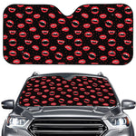 Red Halloween Vampire Lips Pattern Print Car Windshield Sun Shade