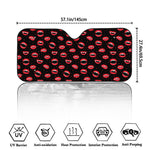 Red Halloween Vampire Lips Pattern Print Car Windshield Sun Shade