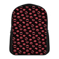 Red Halloween Vampire Lips Pattern Print Casual Backpack