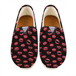 Red Halloween Vampire Lips Pattern Print Casual Shoes