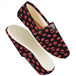 Red Halloween Vampire Lips Pattern Print Casual Shoes