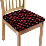 Red Halloween Vampire Lips Pattern Print Chair Cushion Cover