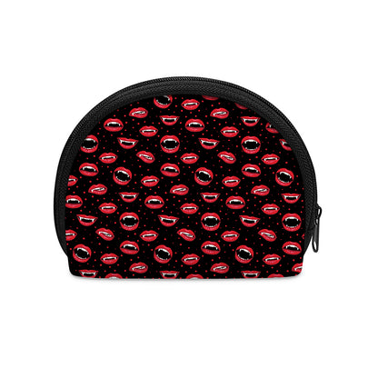 Red Halloween Vampire Lips Pattern Print Coin Purse