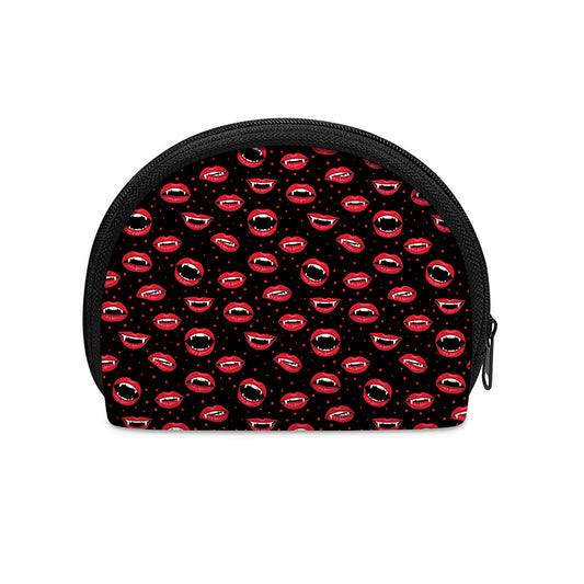 Red Halloween Vampire Lips Pattern Print Coin Purse
