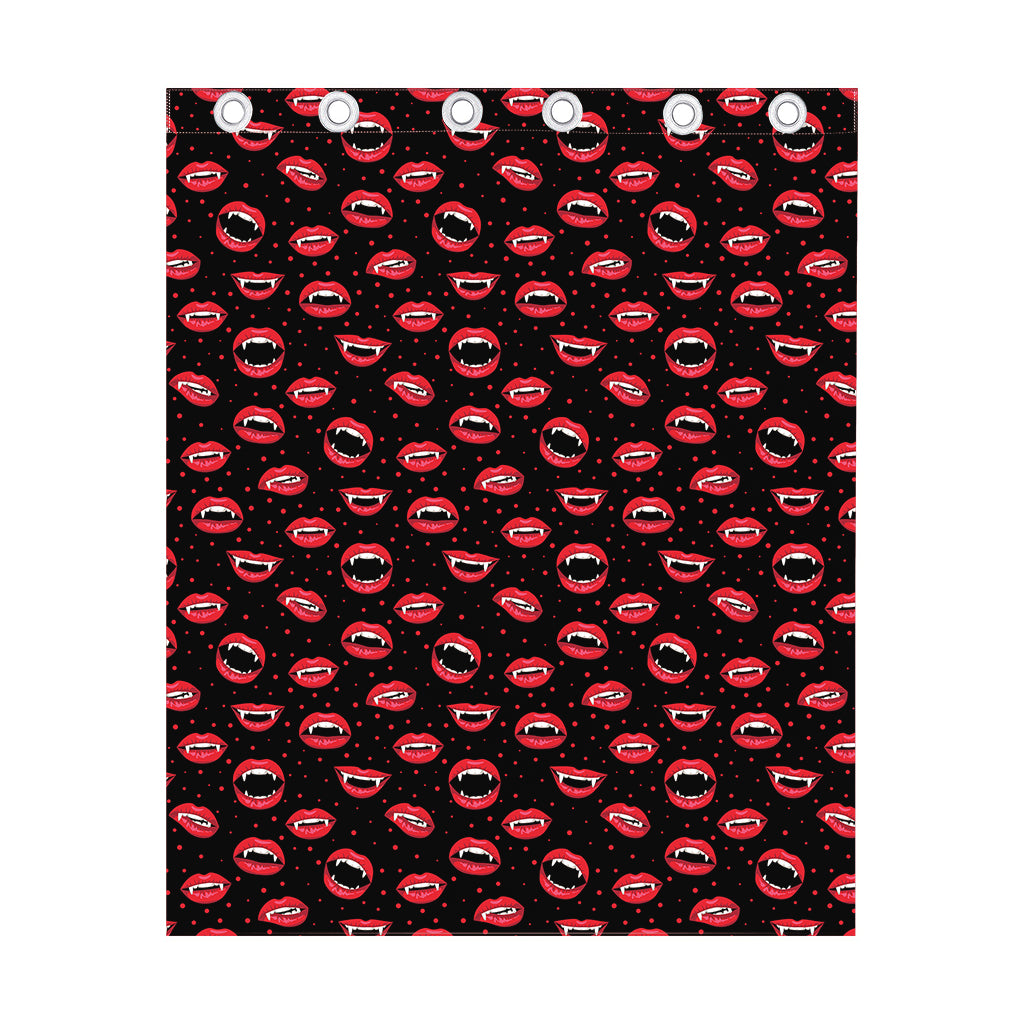 Red Halloween Vampire Lips Pattern Print Curtain