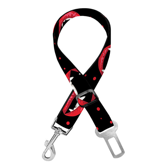 Red Halloween Vampire Lips Pattern Print Dog Seat Belt