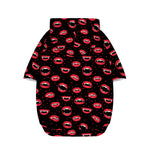 Red Halloween Vampire Lips Pattern Print Dog Zip Up Hoodie