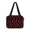 Red Halloween Vampire Lips Pattern Print Double Strap Bible Bag
