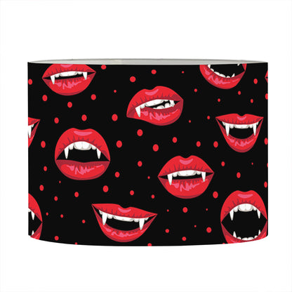 Red Halloween Vampire Lips Pattern Print Drum Lamp Shade