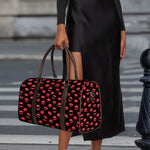 Red Halloween Vampire Lips Pattern Print Duffle Bag