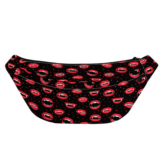 Red Halloween Vampire Lips Pattern Print Fanny Pack