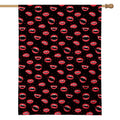 Red Halloween Vampire Lips Pattern Print House Flag