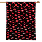 Red Halloween Vampire Lips Pattern Print House Flag