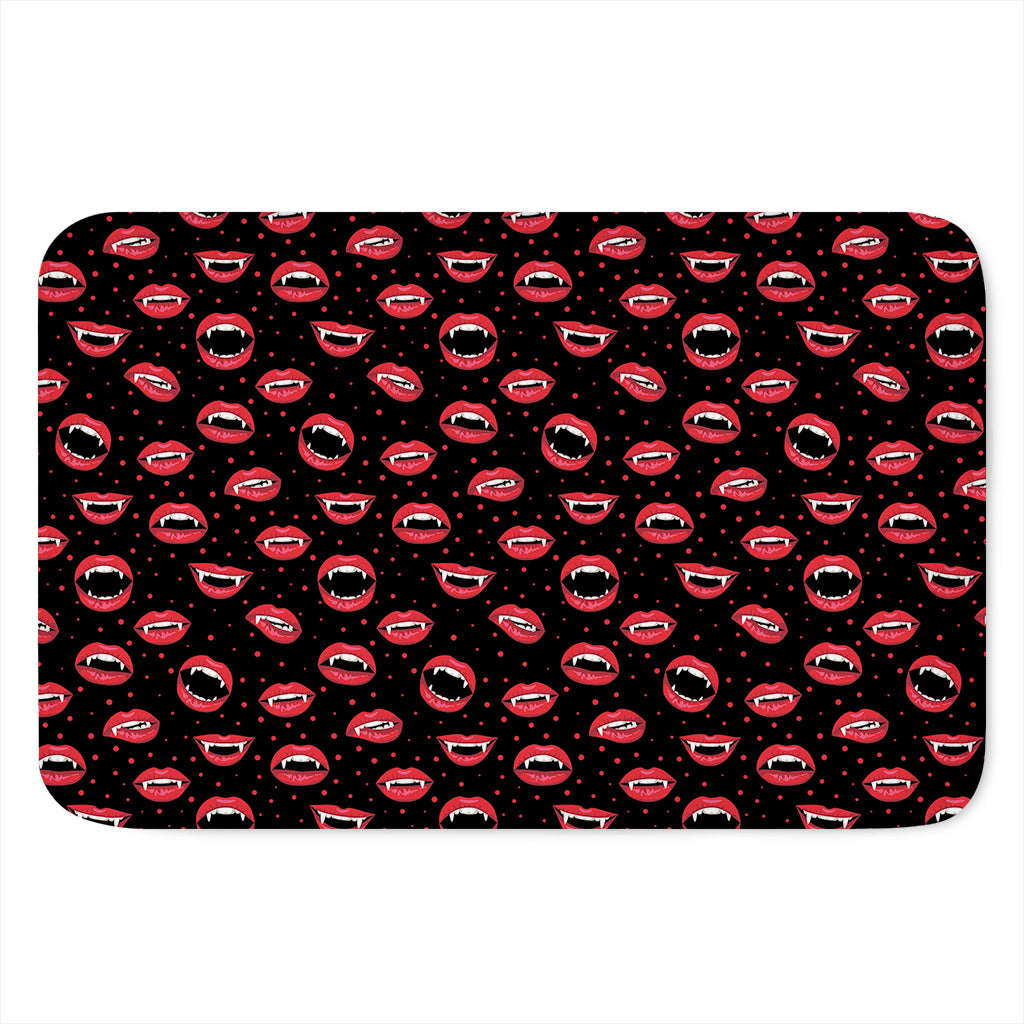 Red Halloween Vampire Lips Pattern Print Indoor Door Mat