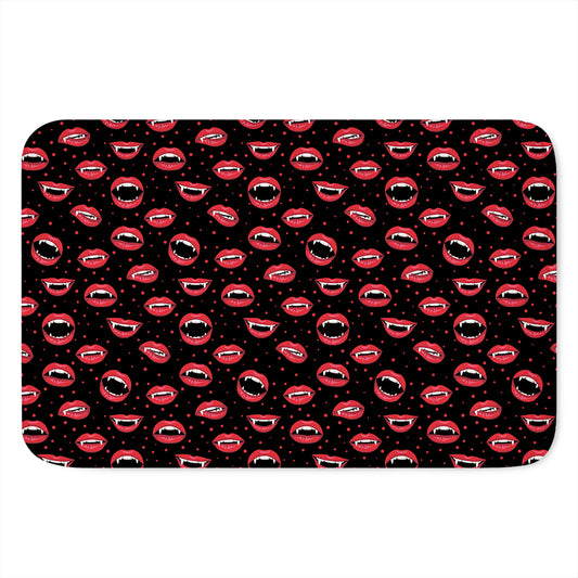 Red Halloween Vampire Lips Pattern Print Indoor Door Mat