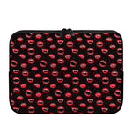 Red Halloween Vampire Lips Pattern Print Laptop Sleeve