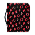 Red Halloween Vampire Lips Pattern Print Leather Bible Cover