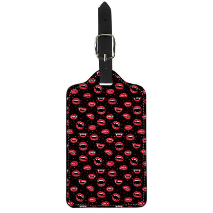 Red Halloween Vampire Lips Pattern Print Luggage Tag