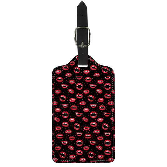 Red Halloween Vampire Lips Pattern Print Luggage Tag