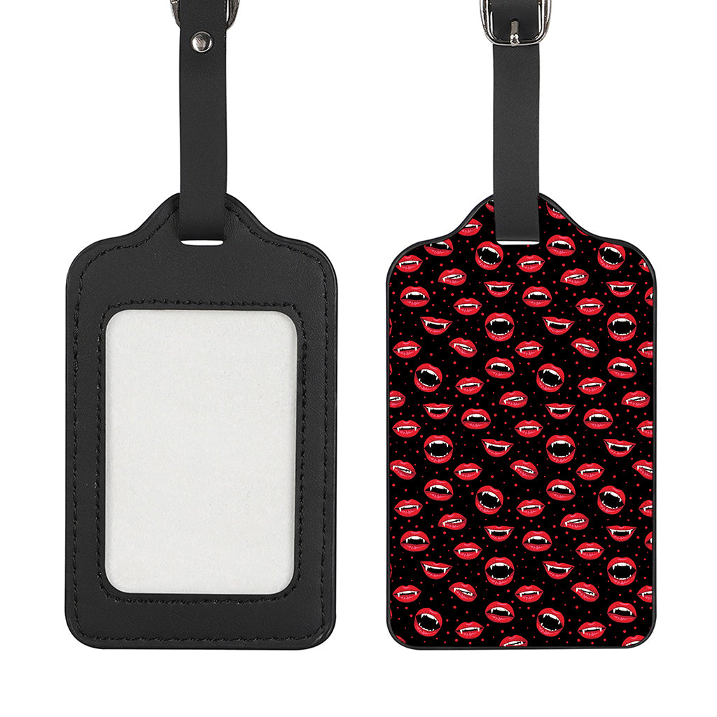 Red Halloween Vampire Lips Pattern Print Luggage Tag