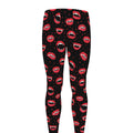 Red Halloween Vampire Lips Pattern Print Men's Leggings