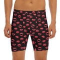 Red Halloween Vampire Lips Pattern Print Men's Long Boxer Briefs