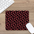 Red Halloween Vampire Lips Pattern Print Mouse Pad