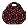 Red Halloween Vampire Lips Pattern Print Neoprene Lunch Bag