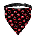 Red Halloween Vampire Lips Pattern Print Over The Collar Dog Bandana
