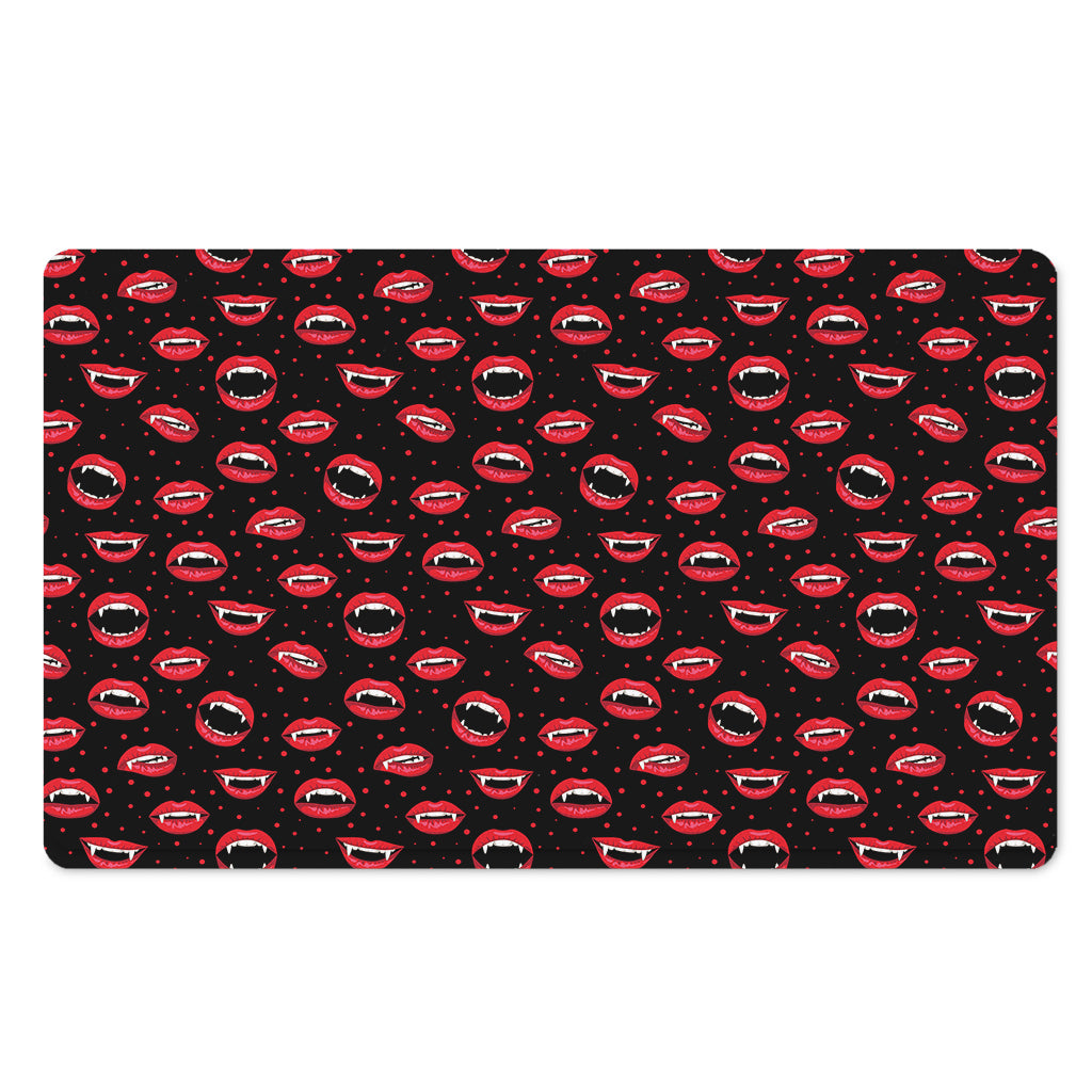 Red Halloween Vampire Lips Pattern Print Polyester Doormat