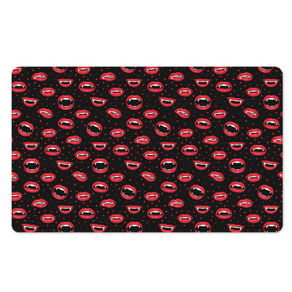 Red Halloween Vampire Lips Pattern Print Polyester Doormat