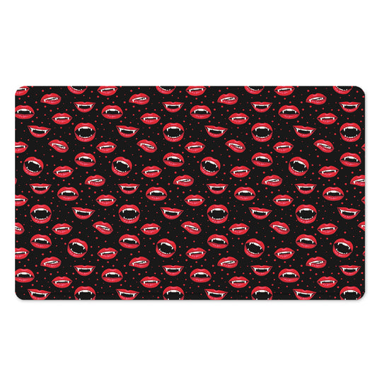 Red Halloween Vampire Lips Pattern Print Polyester Doormat