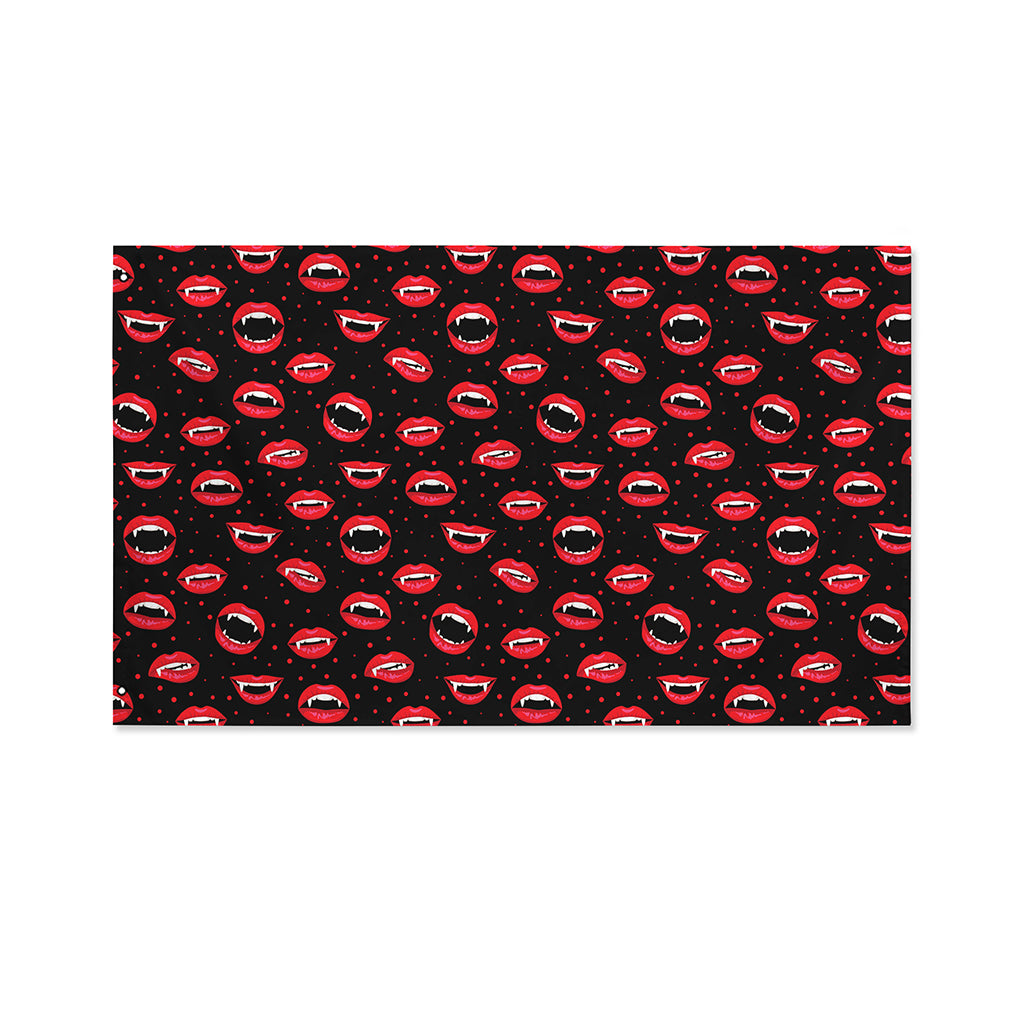Red Halloween Vampire Lips Pattern Print Polyester Flag