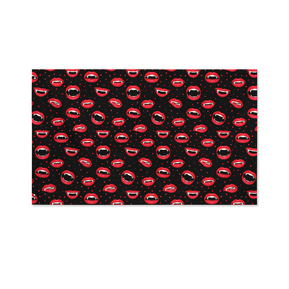 Red Halloween Vampire Lips Pattern Print Polyester Flag