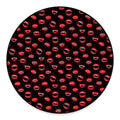 Red Halloween Vampire Lips Pattern Print Round Floor Mat