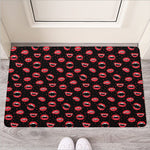 Red Halloween Vampire Lips Pattern Print Rubber Doormat