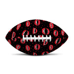 Red Halloween Vampire Lips Pattern Print Rugby Ball