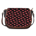 Red Halloween Vampire Lips Pattern Print Saddle Bag