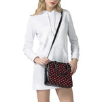 Red Halloween Vampire Lips Pattern Print Shoulder Handbag