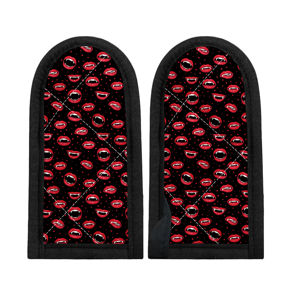 Red Halloween Vampire Lips Pattern Print Skillet Handle Cover
