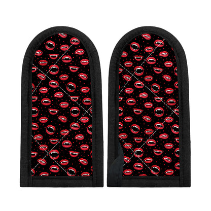 Red Halloween Vampire Lips Pattern Print Skillet Handle Cover