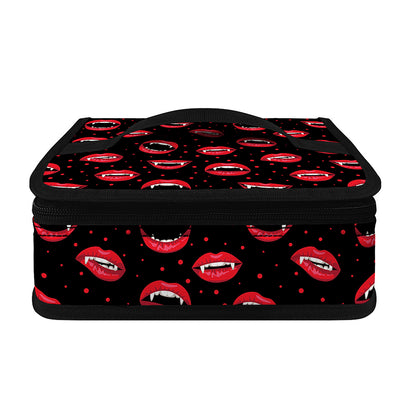 Red Halloween Vampire Lips Pattern Print Small Lunch Bag