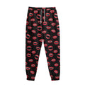 Red Halloween Vampire Lips Pattern Print Sweatpants