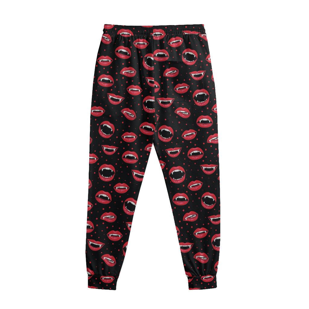 Red Halloween Vampire Lips Pattern Print Sweatpants