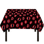 Red Halloween Vampire Lips Pattern Print Tablecloth